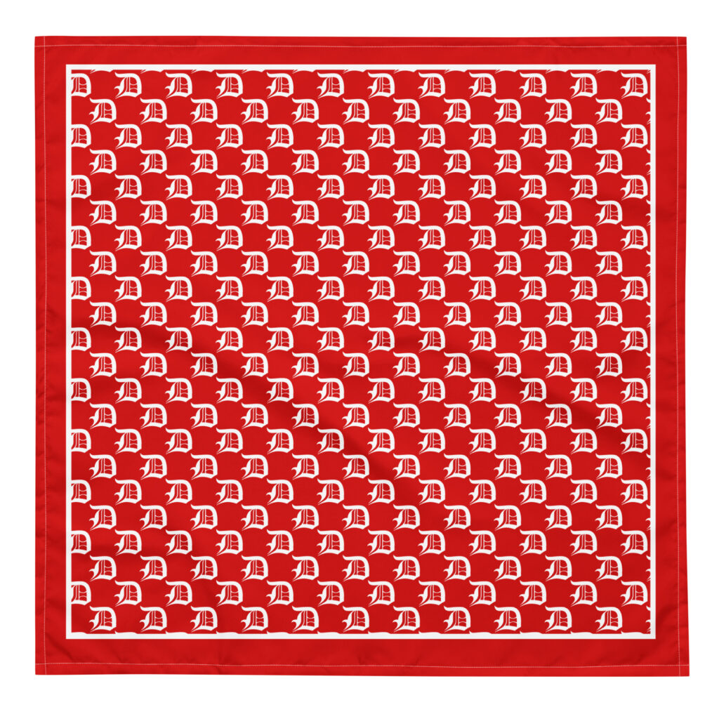 OE RED MONOGRAM BANDANA