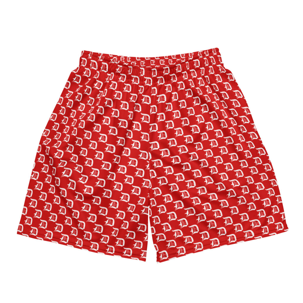 OE RED MONOGRAM SHORTS