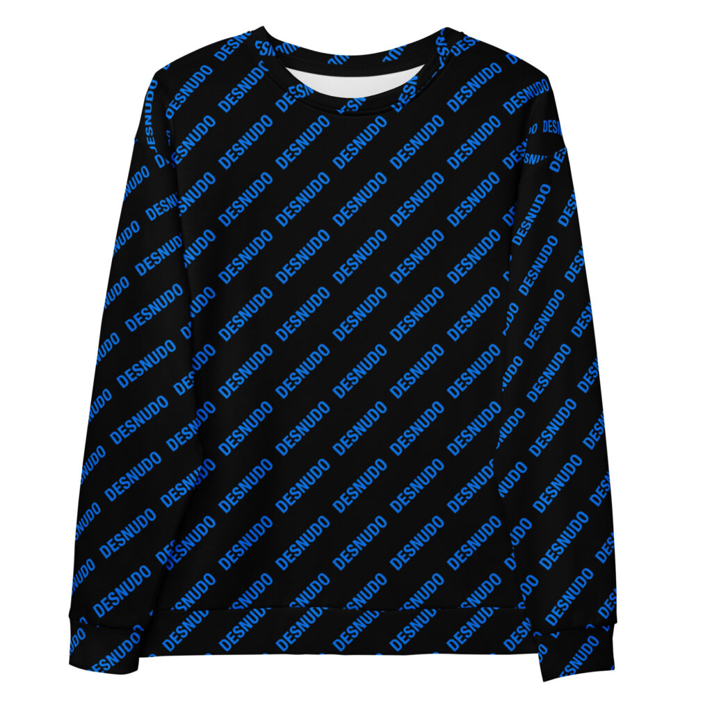 ALL OVER BÁSICO BLUE LOGO BLACK SWEATSHIRT