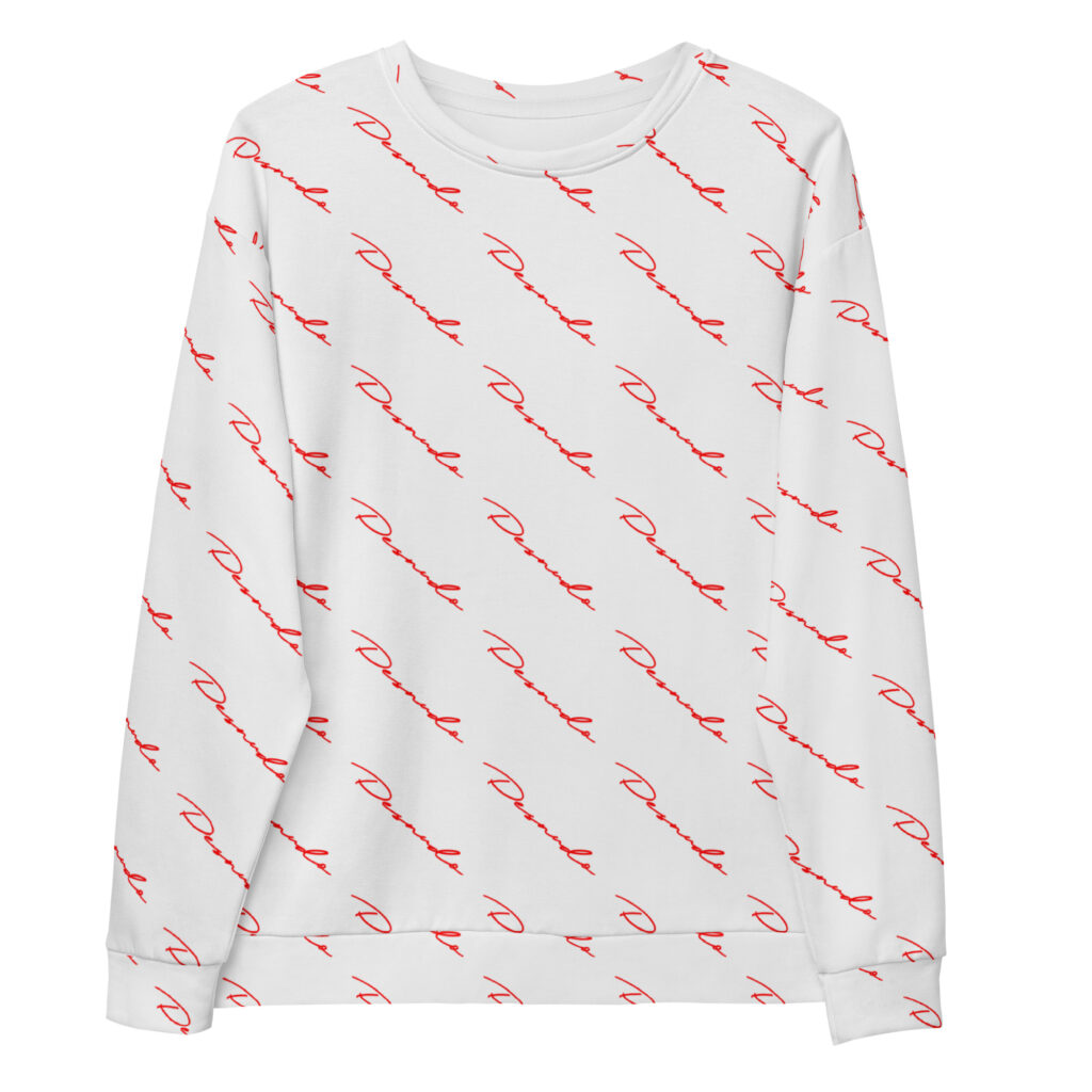 ALL OVER RED SIGNATURE LOGO SWEATSHIRT