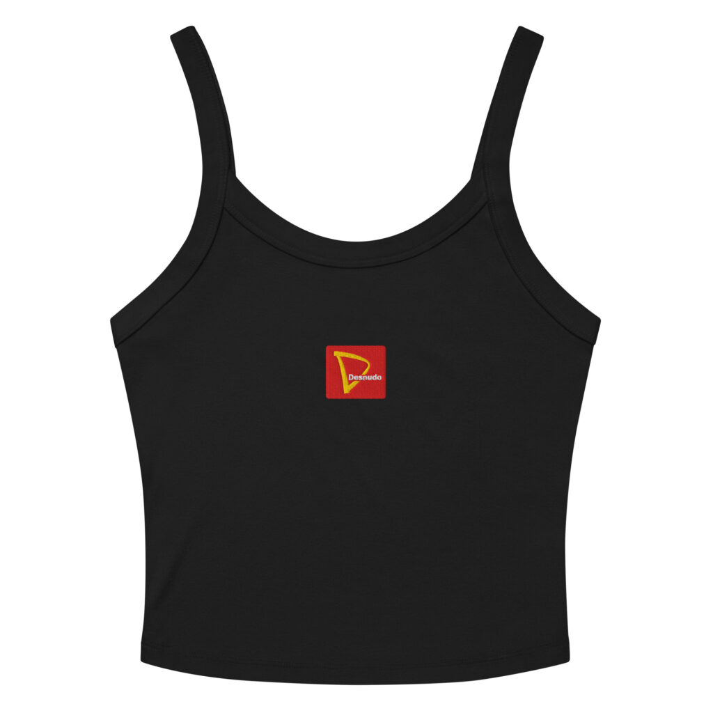 CAFE DESNUDO EMBROIDERED LABEL LOGO MICRO-RIBBED TANK TOP
