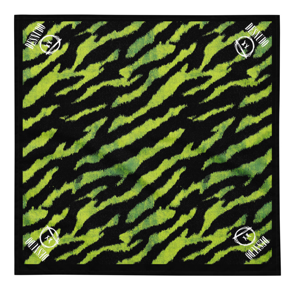 REVUELTA GREEN ZEBRA CRAYON PRINT BANDANA