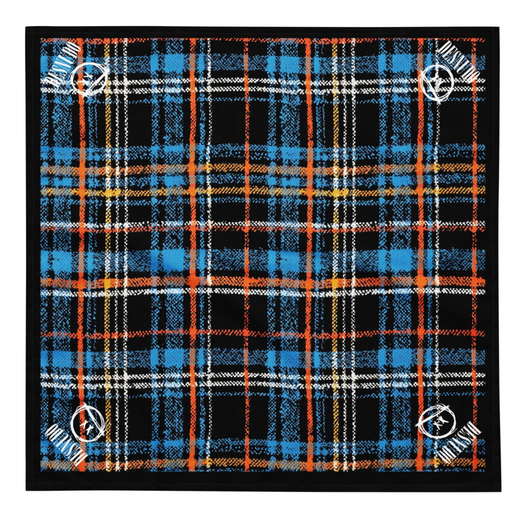 REVUELTA BLUE TARTAN PRINT BANDANA